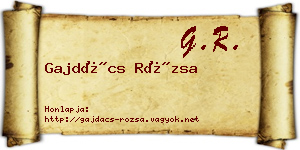 Gajdács Rózsa névjegykártya